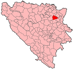 Localización de Tuzla en Bosnia-Herzegovina