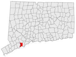 Localización en el estado de Connecticut