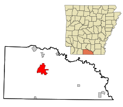 Localización en el Condado de Union y en el estado de Arkansas
