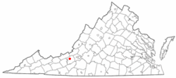 Localización en el condado de Montgomery, Virginia, EE.UU.