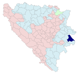 Localización de Višegrad en Bosnia-Herzegovina
