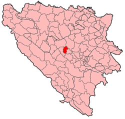 Localización de Vitez en Bosnia-Herzegovina