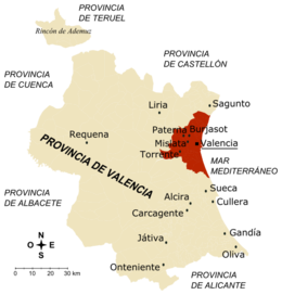 En rojo, localización de la primera corona metropolitana, según la ETMV