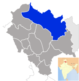 Ubicación del distrito de Lahaul y Spiti en Himachal Pradesh.