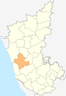 Ubicación del distrito de Shimoga en Karnataka.