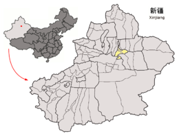 Location of Ürümqi Prefecture within Xinjiang (China).png