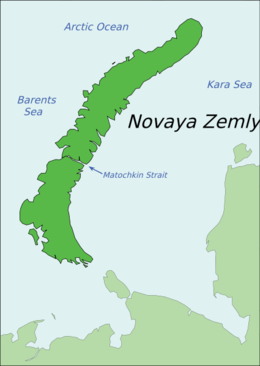 Mapa del archipiélago de Nueva Zembla