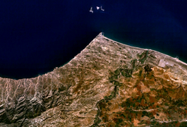Fotografía de satélite de las Islas Chafarinas