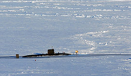 El submarino HMS Tireless en la bahía Prudho