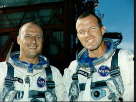 Tripulación del Gemini 5 (I-D: Conrad, Cooper)