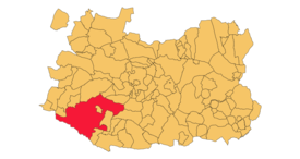 Situación del municipio de Almodóvar del Campo dentro de la provincia