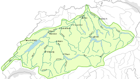 Localización del río Sense en la cuenca del Aar