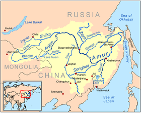 Localización del Shilka en la cuenca del río Amur