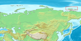 Localización de las Islas de Nueva Siberia en Rusia