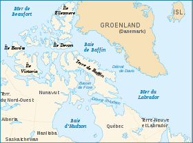 Mapade la región de la bahía de Baffin