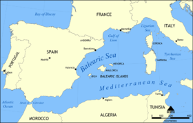 Localización del mar Balear.
