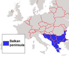 Mapa político de la península balcánica