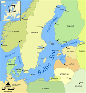 Localización de la bahía en el mar Báltico