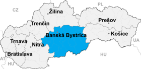 Mapa de Región de Banská Bystrica