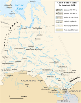 Localización del río Bolshoi Yugán (rotulado Yougan)