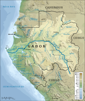 Localización del río Nyanga en un mapa de la cuenca del río Nyanga