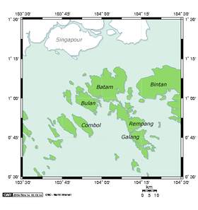 Mapa del archipiélago de las Riau