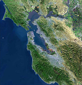 Foto satélite del Área de la Bahía de San Francisco (USGS)