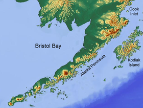 Localización en la peninsula de Alaska