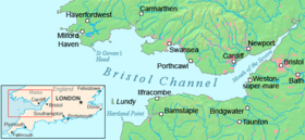 Mapa del canal de Bristol