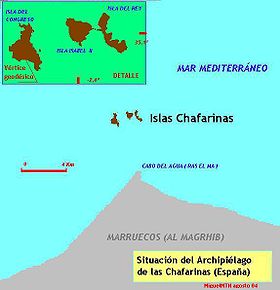 Mapa de las islas Chafarinas