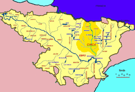 Localización del río Alcanadre en la cuenca del río Cinca (y del Ebro)