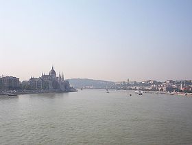Danube at Budapest, Margit Bridge.jpg