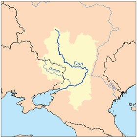 Boca del río Ilovlya en el Don (el río no está dibujado)