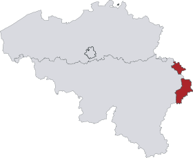 Mapa de Comunidad germanófona de Bélgica