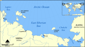 Mapa del mar de Siberia Oriental