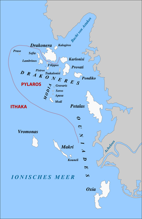 Localización de las Equínadas en el mar Egeo