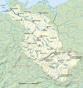 Localización del río Mulde en la cuenca del río Elba