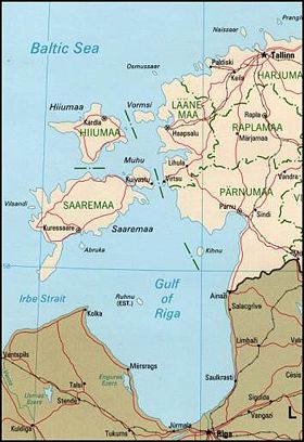 Mapa del golfo de Riga