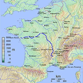 Localización de la boca del Sèvre Nantaise en el Loira (el río no está representado)
