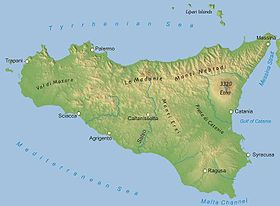 Localización del golfo (mapa de Sicilia)