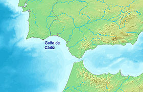 Localización del golfo de Cádiz