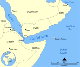 Localización del golfo (en el golfo du Adén)