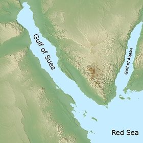 Localización del golfo de Suez