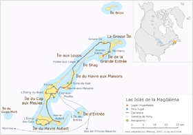 Mapa de las islas de la Magdalena