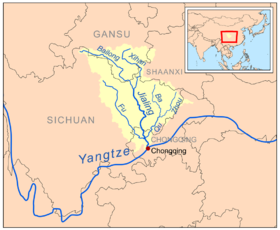Localización del río Jialing