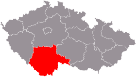 Mapa de Región de Bohemia Meridional