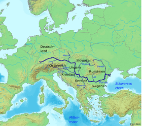 Localización del río Danubio