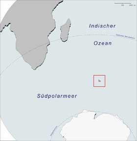 Localización de las islas Kerguelen.