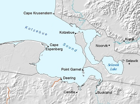 Localización del Hotham Inlet en el Kotzebue Sound