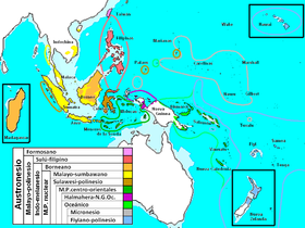 Principales ramas de las lenguas malayo-polinesias.